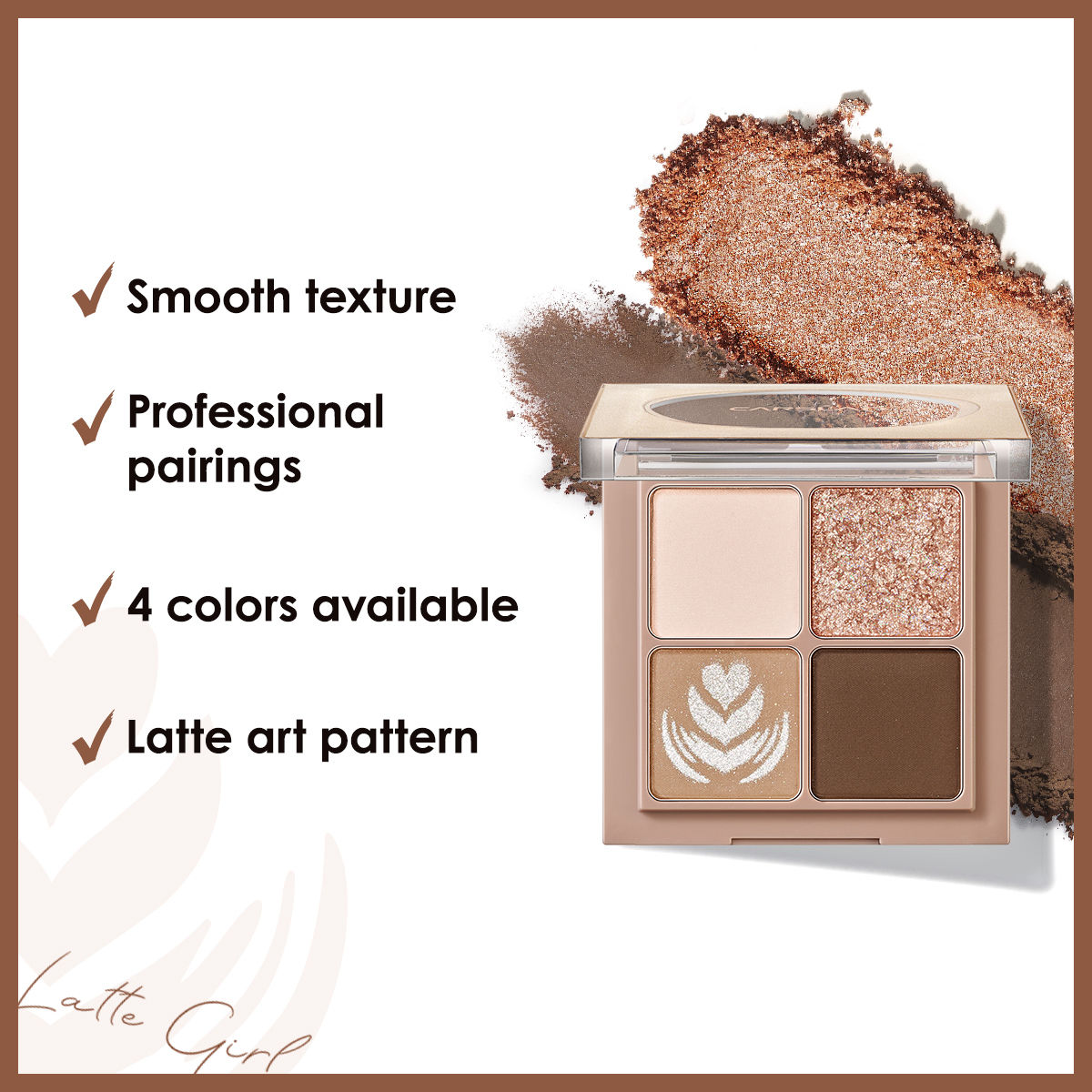 CARSLAN 4 Color Eyeshadow Palette Makeup Set, Nude Neutral Eye Makeup, Matte Naked Eyeshadow Palette, Glitter Shimmer Eyeshadow Contour Palette