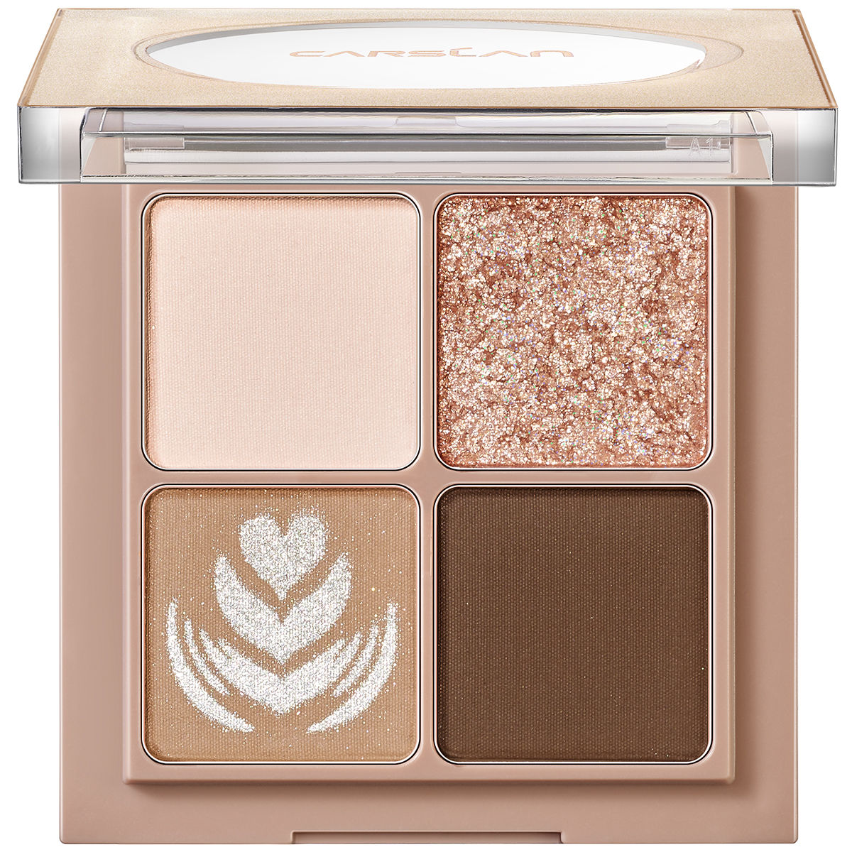 CARSLAN 4 Color Eyeshadow Palette Makeup Set, Nude Neutral Eye Makeup, Matte Naked Eyeshadow Palette, Glitter Shimmer Eyeshadow Contour Palette