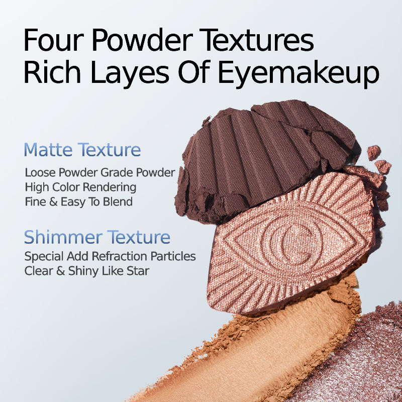 CARSLAN 4 Color Nude Eyeshadow Palette Makeup, 12H Longlasting Highly Pigmented Eye Shadow Palette with Blendable Matte, Glitter and Shimmer Finishes