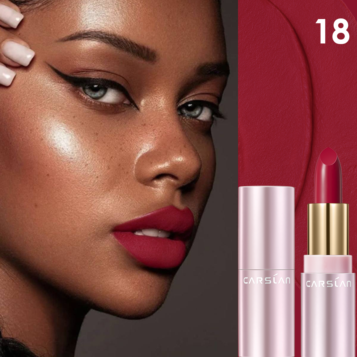 CARSLAN Creamy Lipstick Set, Highly Pigmented and Creamy Finish Lip Makeup, Moisturizing Semi-Matte Lipstick, Lip Makeup Kit Gift Sets for Women Girls