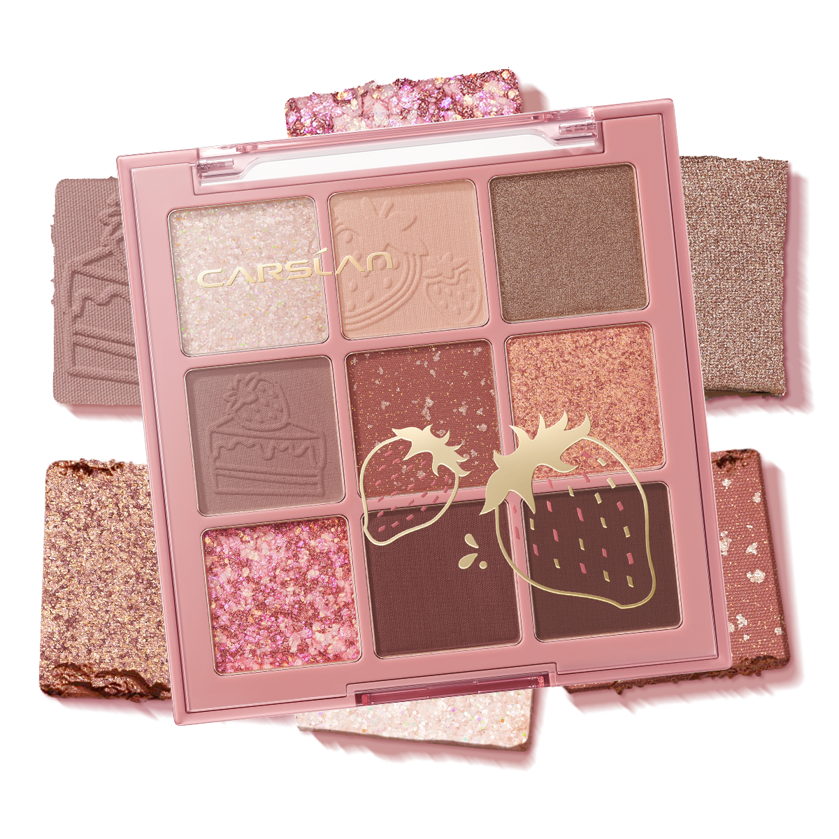 CARSLAN Nude Pink Eyeshadow Palette, 9 Matte Neutral Shades for Effortless Everyday Looks, Longwear, Ultra-Blendable, Rich Colors for Travel