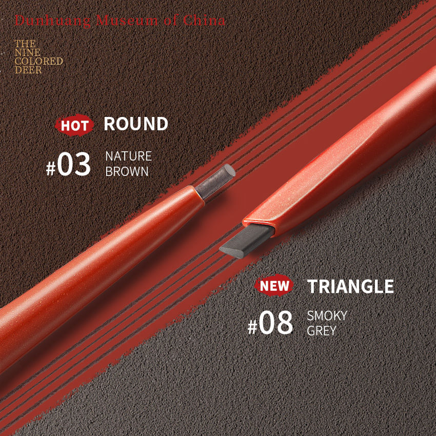 CARSLAN Eyebrow Pencil Small Triangle Tip Ultra Tinted Eyebrows Fine Precision Brow Pencil Dual-Sided Makeup with Brow Brush (GR08 smoky gray), 1Count