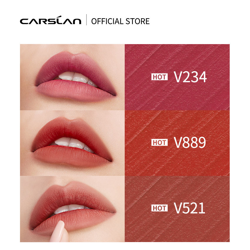CARSLAN Matte Liquid Lipstick - Lightweight Rich Lip Color for All Skin