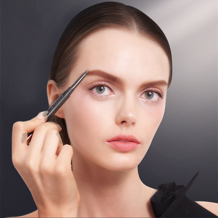 CRASLAN Makeup Brow Eyebrow Definer Pencil, Waterproof, Longlasting, Dual-Sided Brow Brush with Refill & Spoolie,Quadrangle Tip