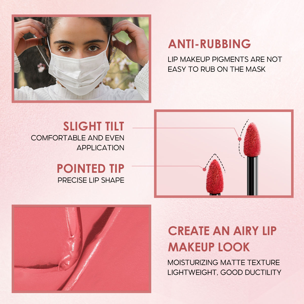 CARSLAN Matte Finish Liquid Lipstick, Long Lasting High Pigmented Lip Makeup, Waterproof Smudge-proof Lip Tint, Moisturizing Lip Color