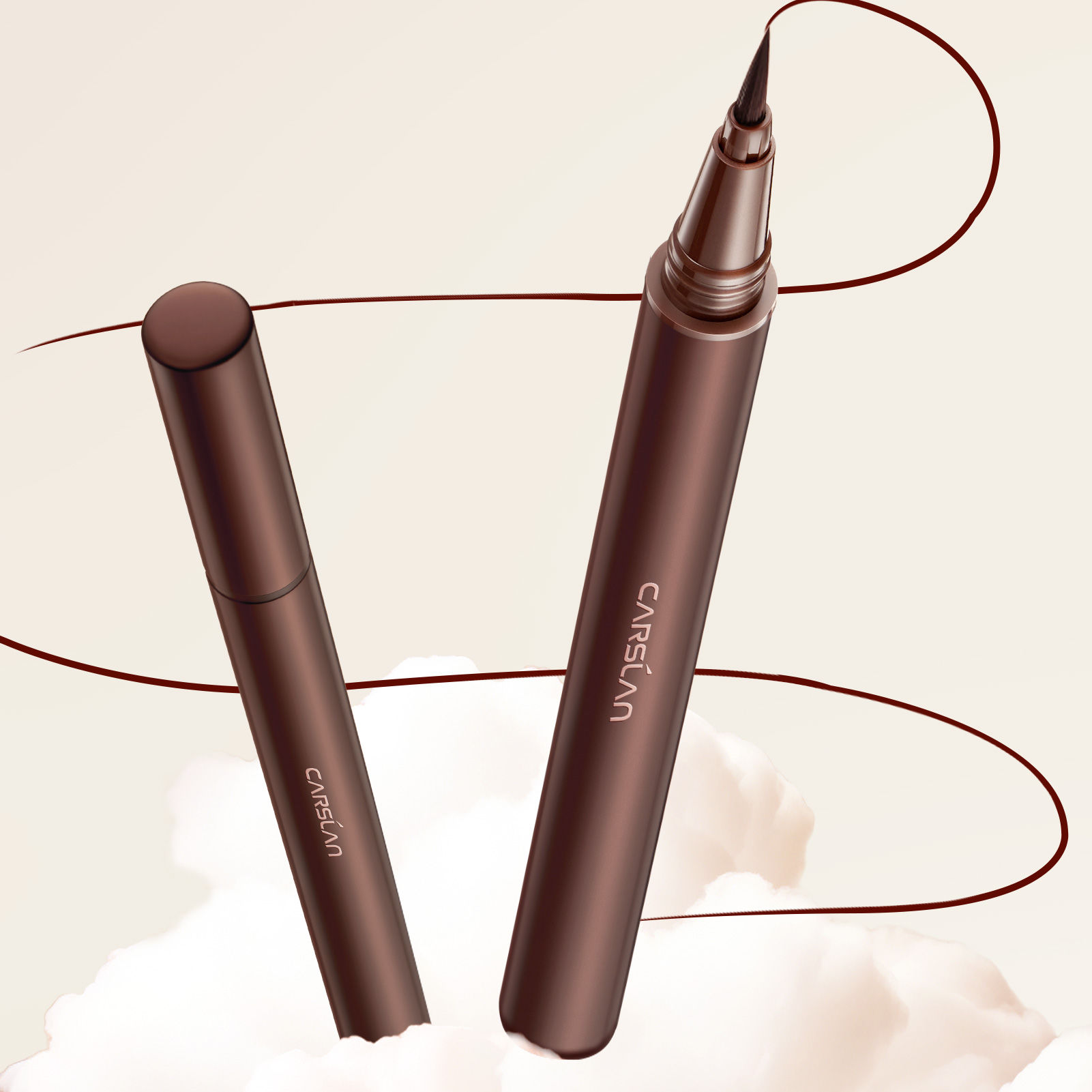 CARSLAN Liquid Eyeliner, Black Eyeliner Liquid Liner, 12H Longlasting Eyeliners, Waterproof & Smudgeproof High Pigmented Eyeliners for Eye Makeup