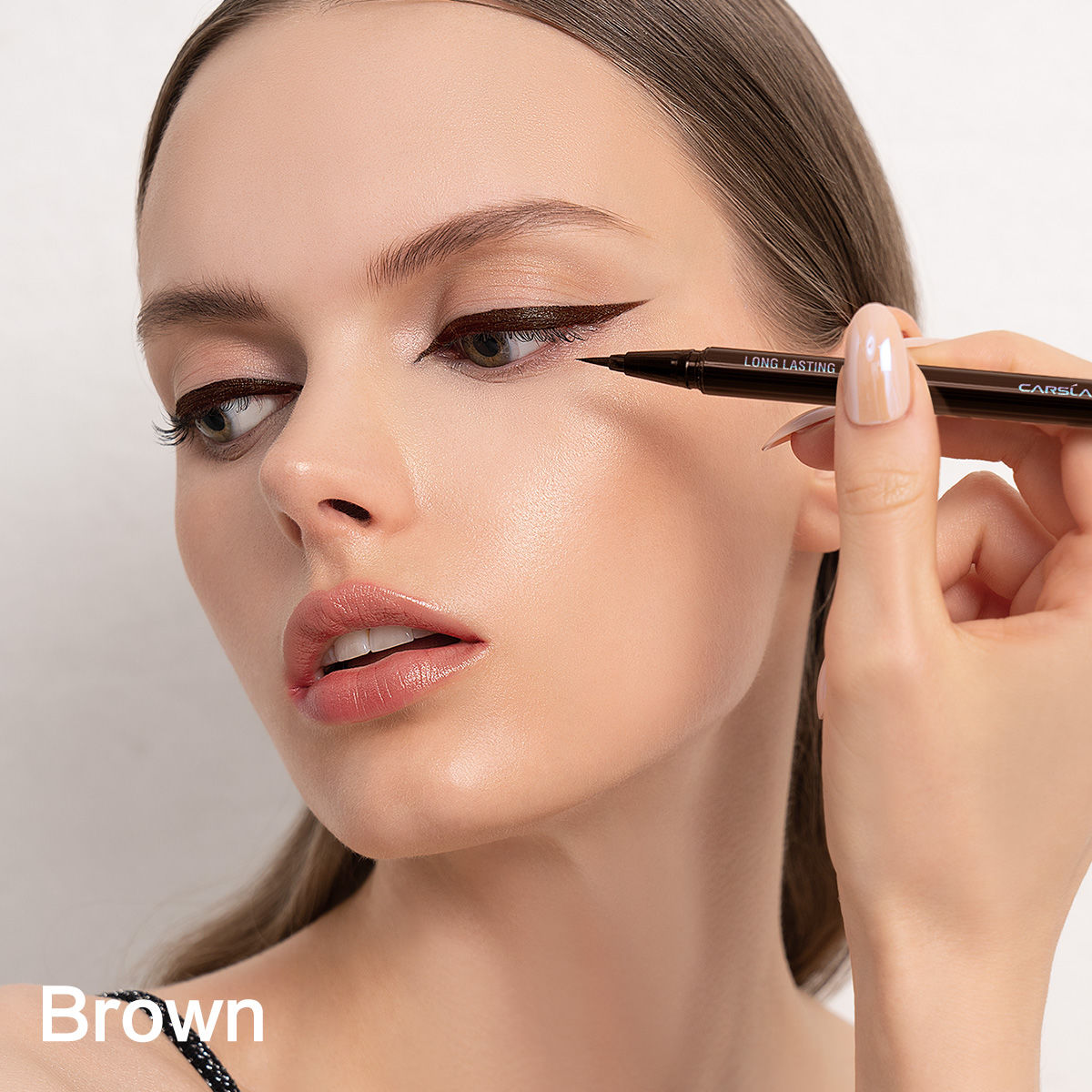 CARSLAN Longlasting Liquid Eyeliner, Waterproof, Smudgeproof, 12H Longwear Eye Liner Pencil