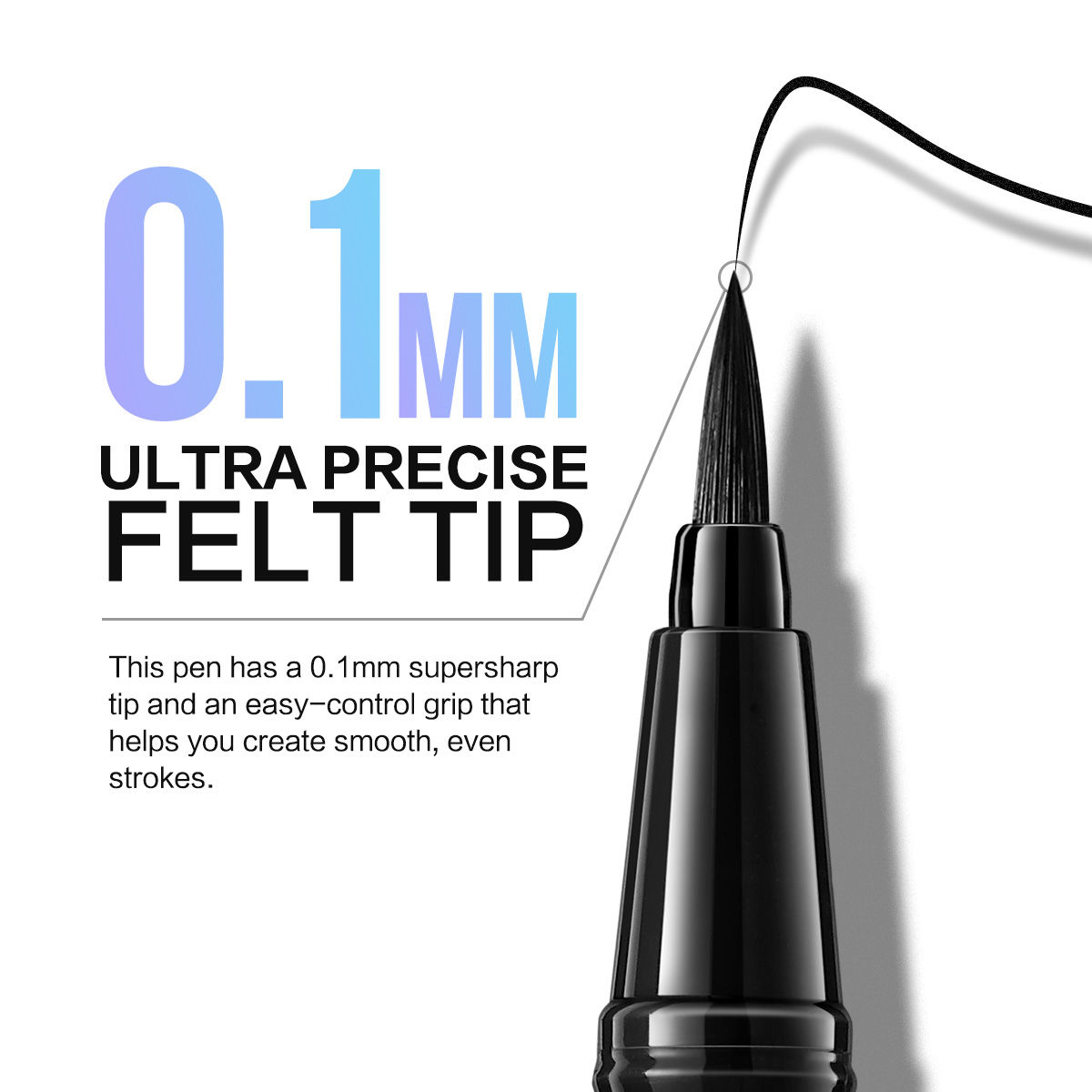 CARSLAN Longlasting Liquid Eyeliner, Waterproof, Smudgeproof, 12H Longwear Eye Liner Pencil