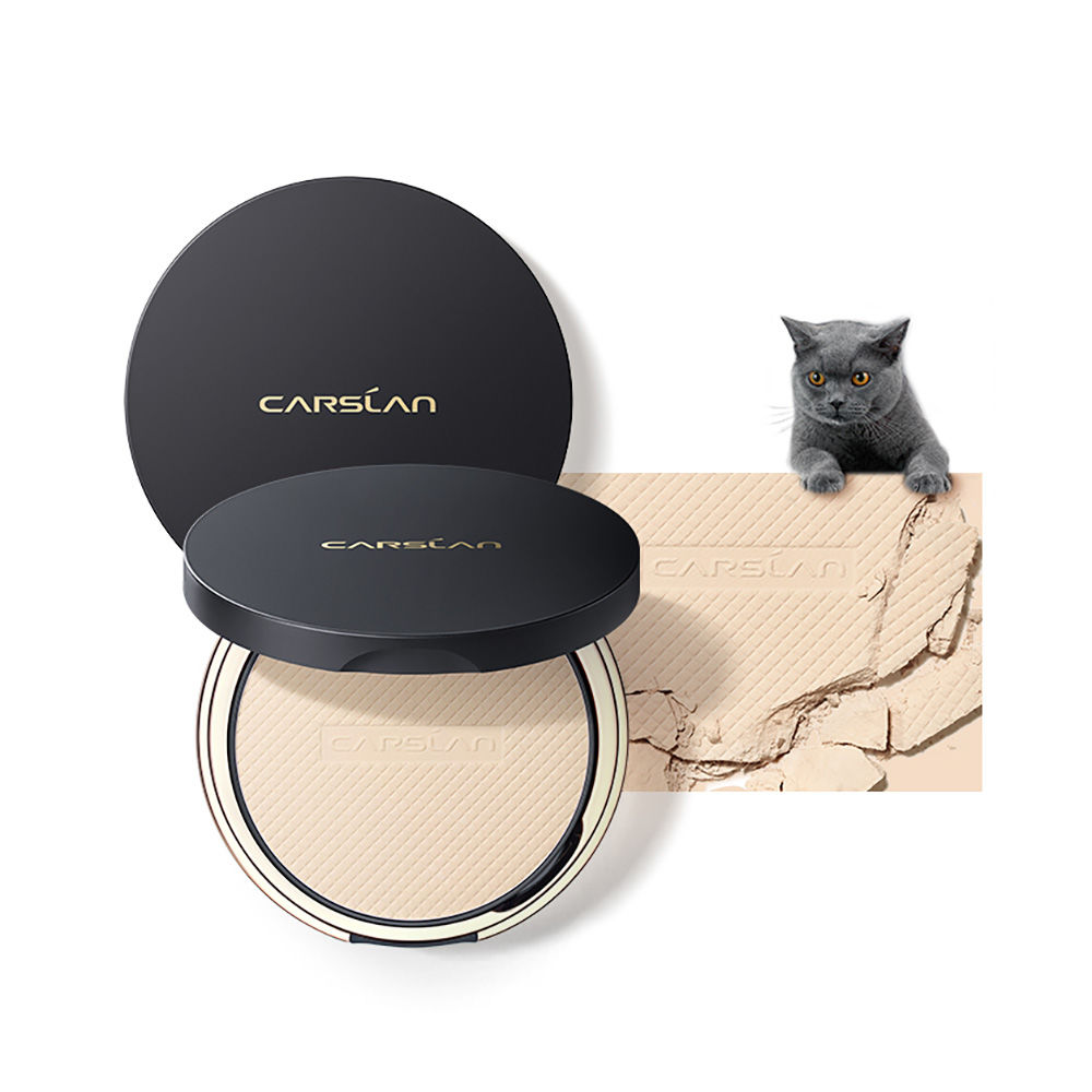 CARSLAN 24H Oil Control Translucent Pressed Powder Compact Foundation Waterproof Concealer Loose Setting Power Face Makeup