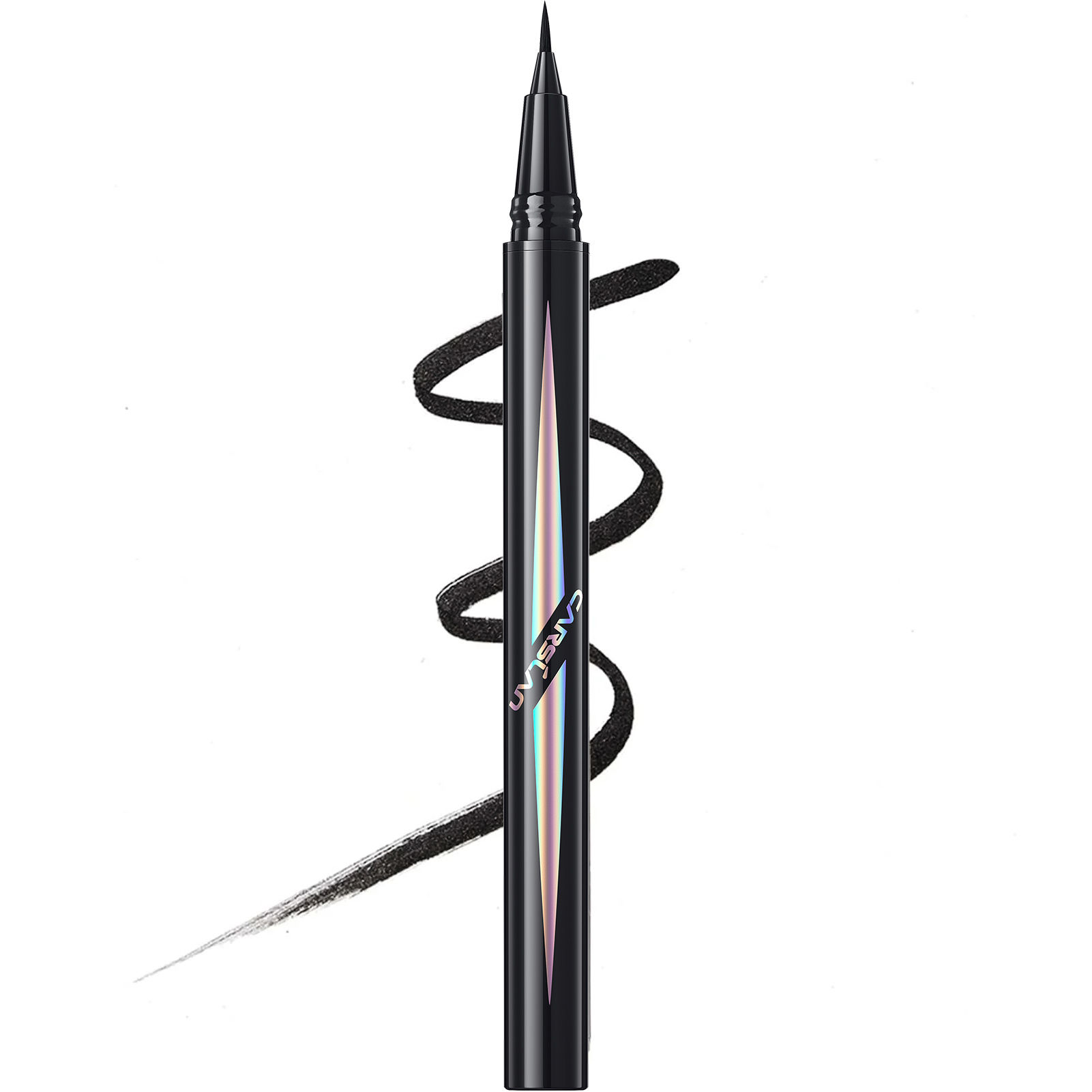 CARSLAN Slender Smooth Liquid Eyeliner, Black Eyeliner Liquid Liner, 12H Longlasting Eyeliners, Waterproof & Smudgeproof High Pigmented Eyeliners for Eye Makeup, Black