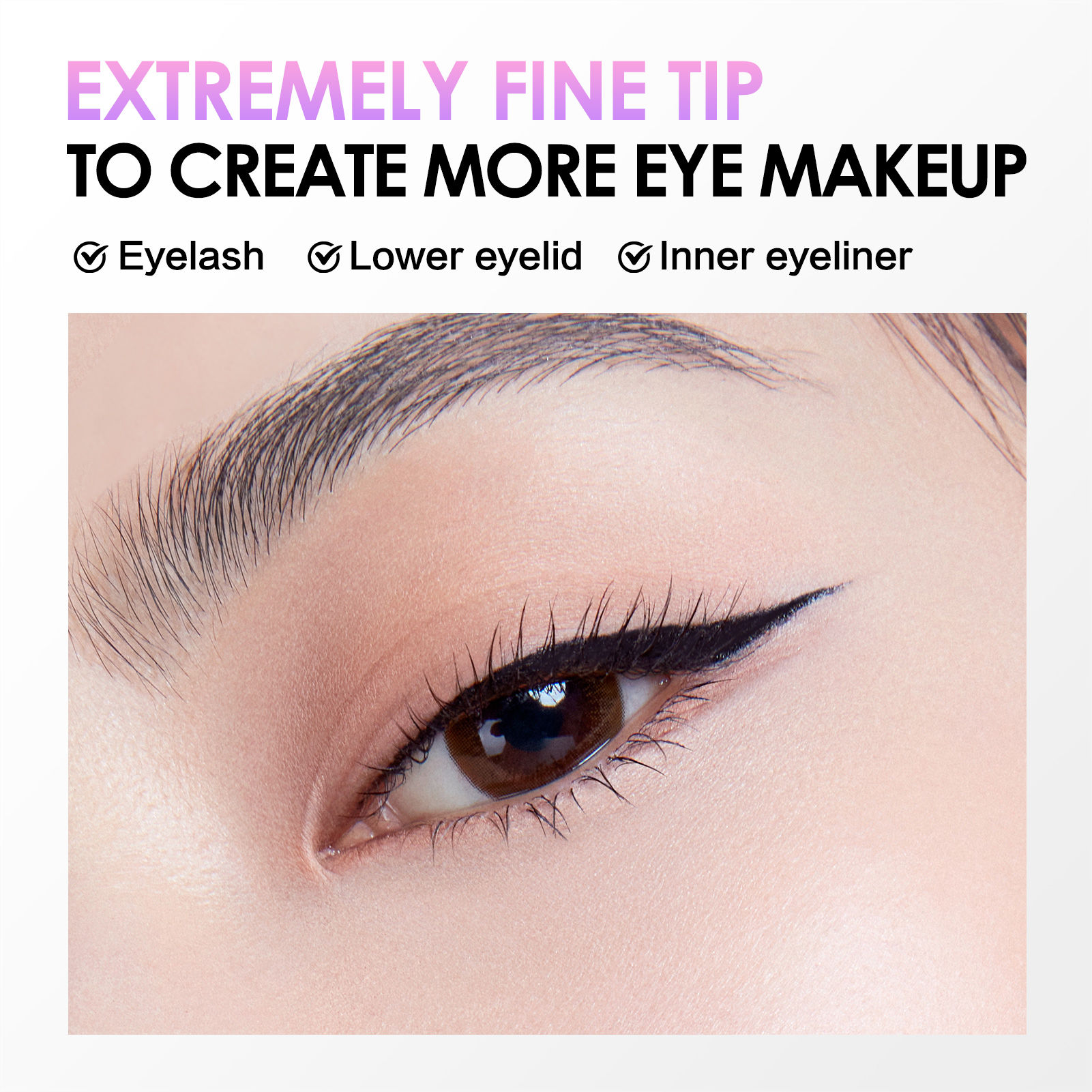 CARSLAN Slender Smooth Liquid Eyeliner, Black Eyeliner Liquid Liner, 12H Longlasting Eyeliners, Waterproof & Smudgeproof High Pigmented Eyeliners for Eye Makeup, Black