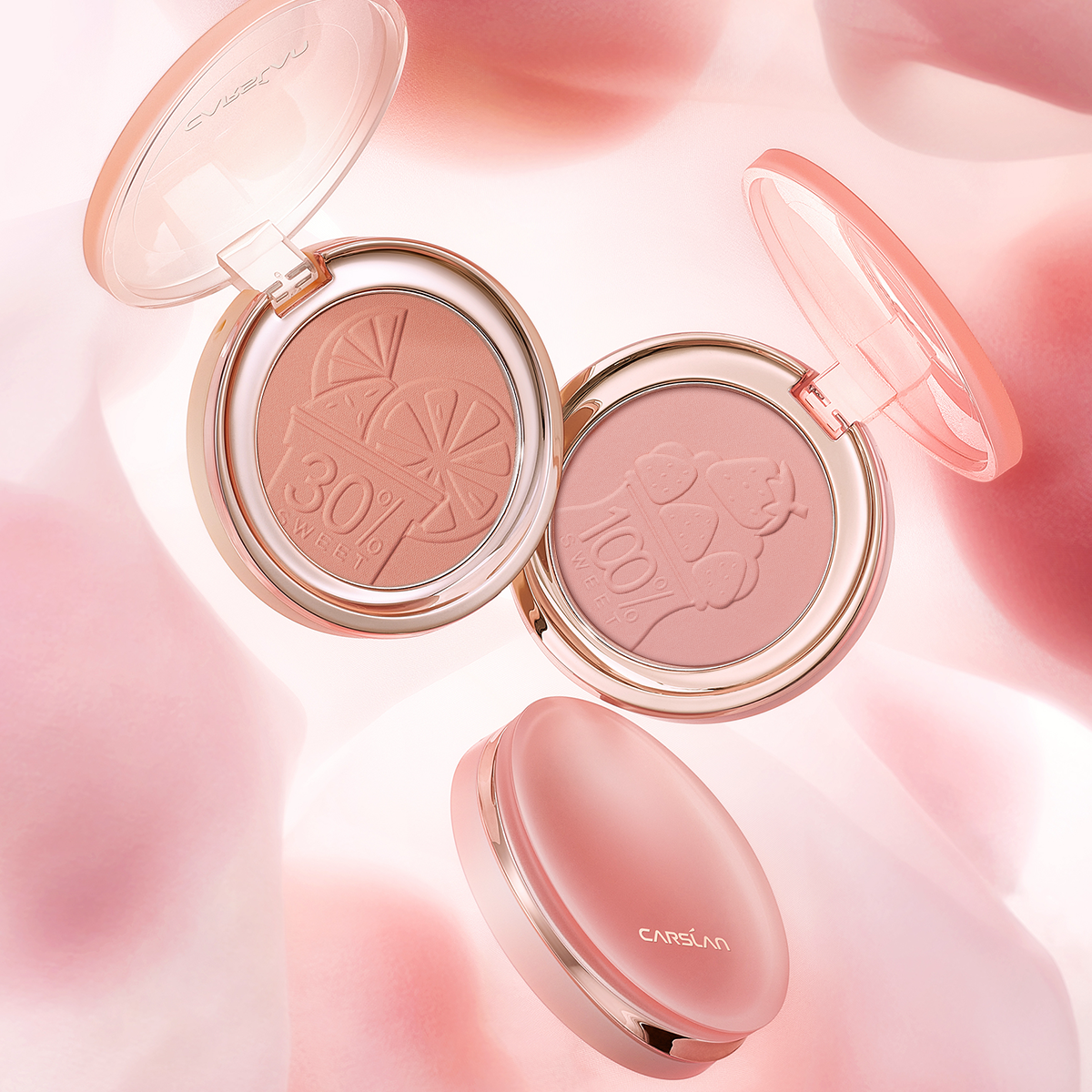 CARSLAN Face Blush Powder Makeup, Matte Finish Blush, Smooth, Blendable and Buildable Cheek color - Single Color Blush