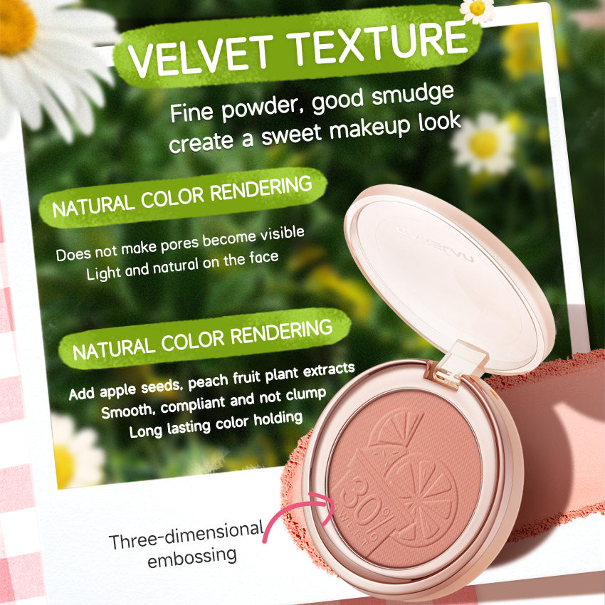 CARSLAN Face Blush Powder Makeup, Matte Finish Blush, Smooth, Blendable and Buildable Cheek color - Single Color Blush