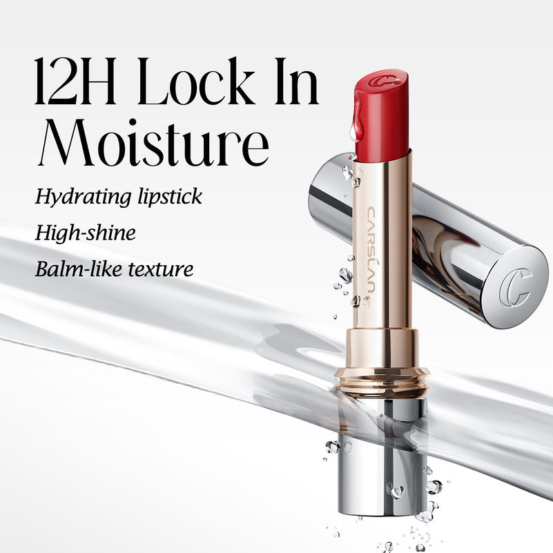 CARSLAN Flood Kissed Lipstick, Hydrating Lip Color Makeup, Natural Lip Gloss Finish with Hyaluronic Acid Formula, Shiny, Smooth