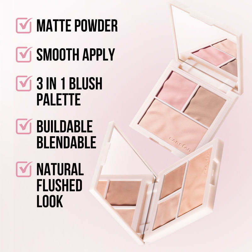 CARSLAN Three Colors Plumper Cheek Palette, 10.5g/0.37Oz