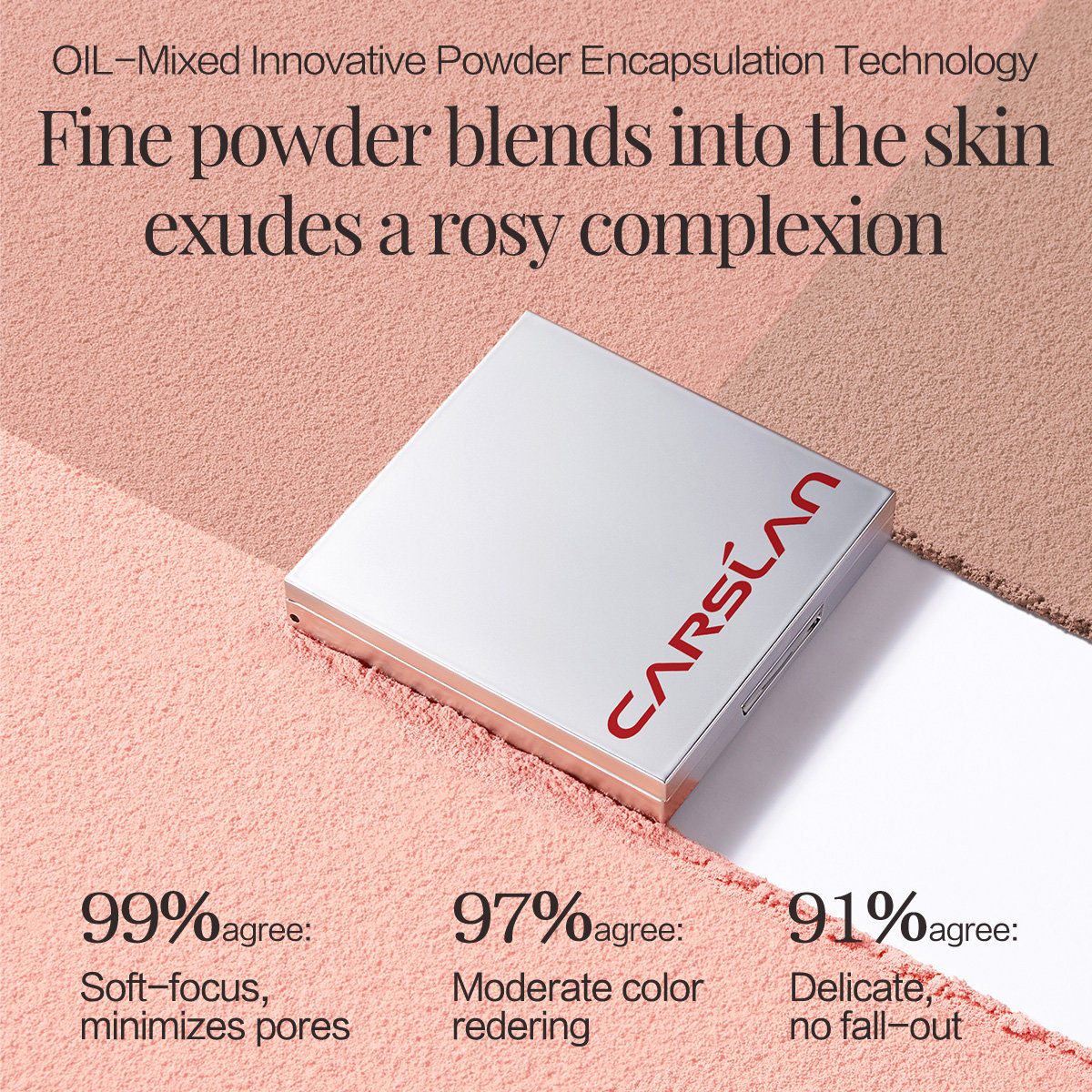 CARSLAN Soft Mist Plumper Cheek Palette, 10.5g/0.37Oz