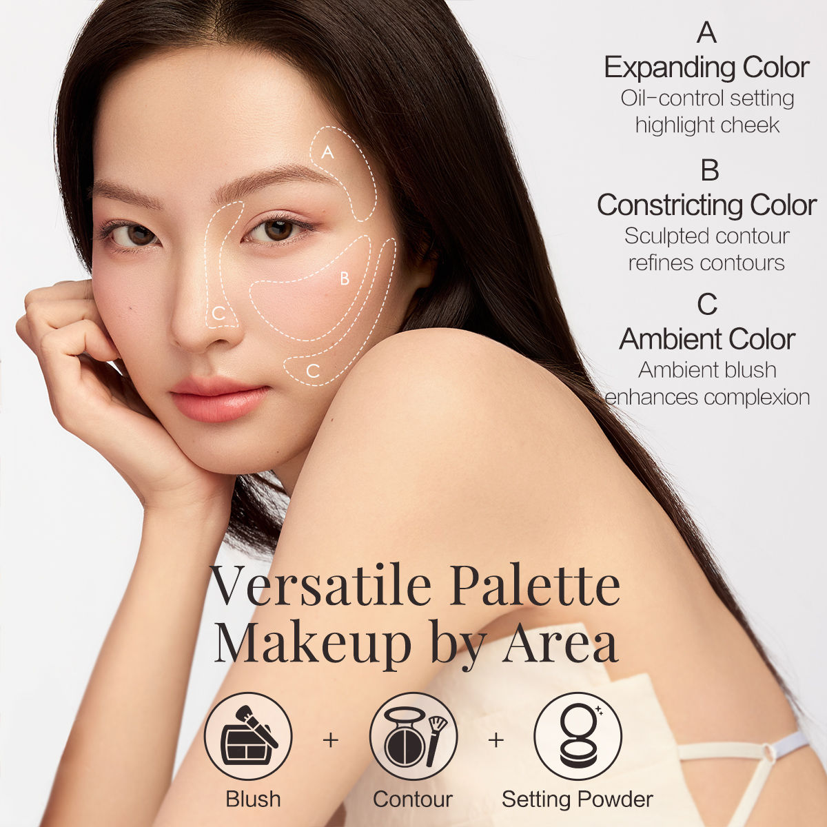 CARSLAN Soft Mist Plumper Cheek Palette, 10.5g/0.37Oz