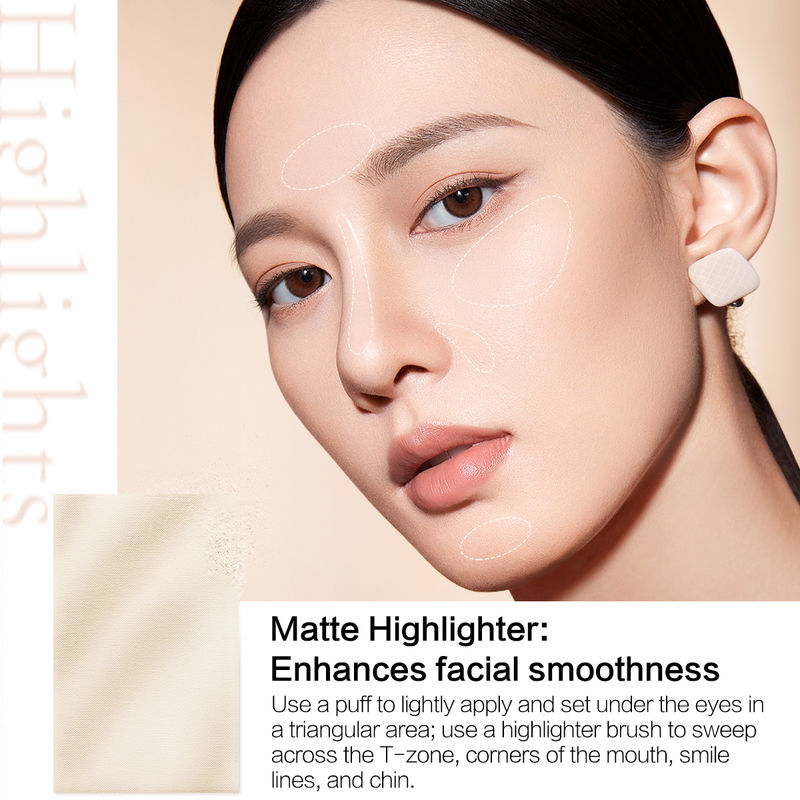 CARSLAN Dual-Effect 3D Highlighter and Contouring Powder Palette, 18g/0.68oz