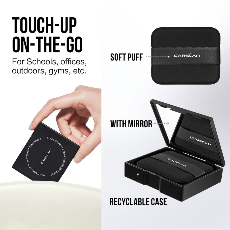 CARSLAN Black Magnet Oil Blotting Setting Sheet, 150 sheets