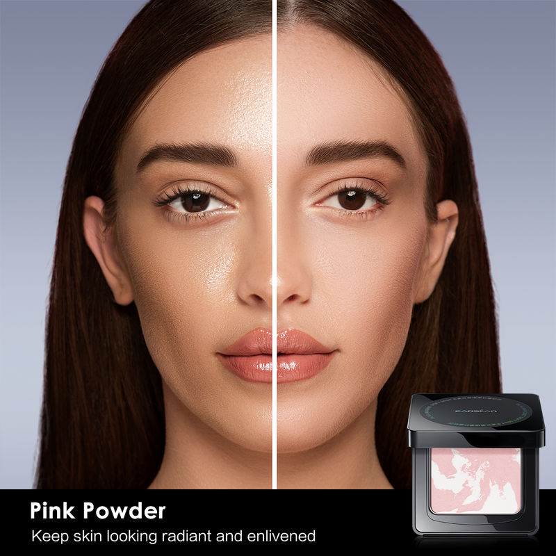 CARSLAN Oil Control Face Pressed Powder Compact, 24H Longlasting Waterproof Pressed Setting Powder Foundation Makeup, Shine Free, Poreless, Smooth (0.28Oz)