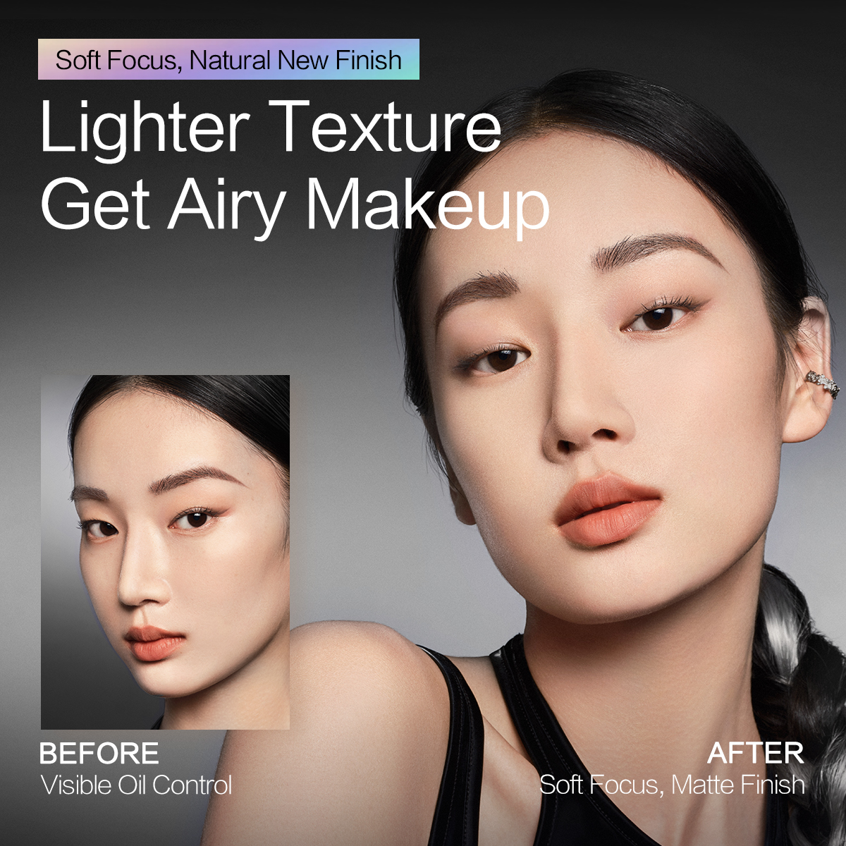 [2.0]CARSLAN Black Magnet Soft Focus Powder+Liquid Powder Makeup Setting Spray, 24HLongglasting, Oil Control, Waterproof, Sweatproof, Poreless Summer Hot Sell All Day Matte Trio