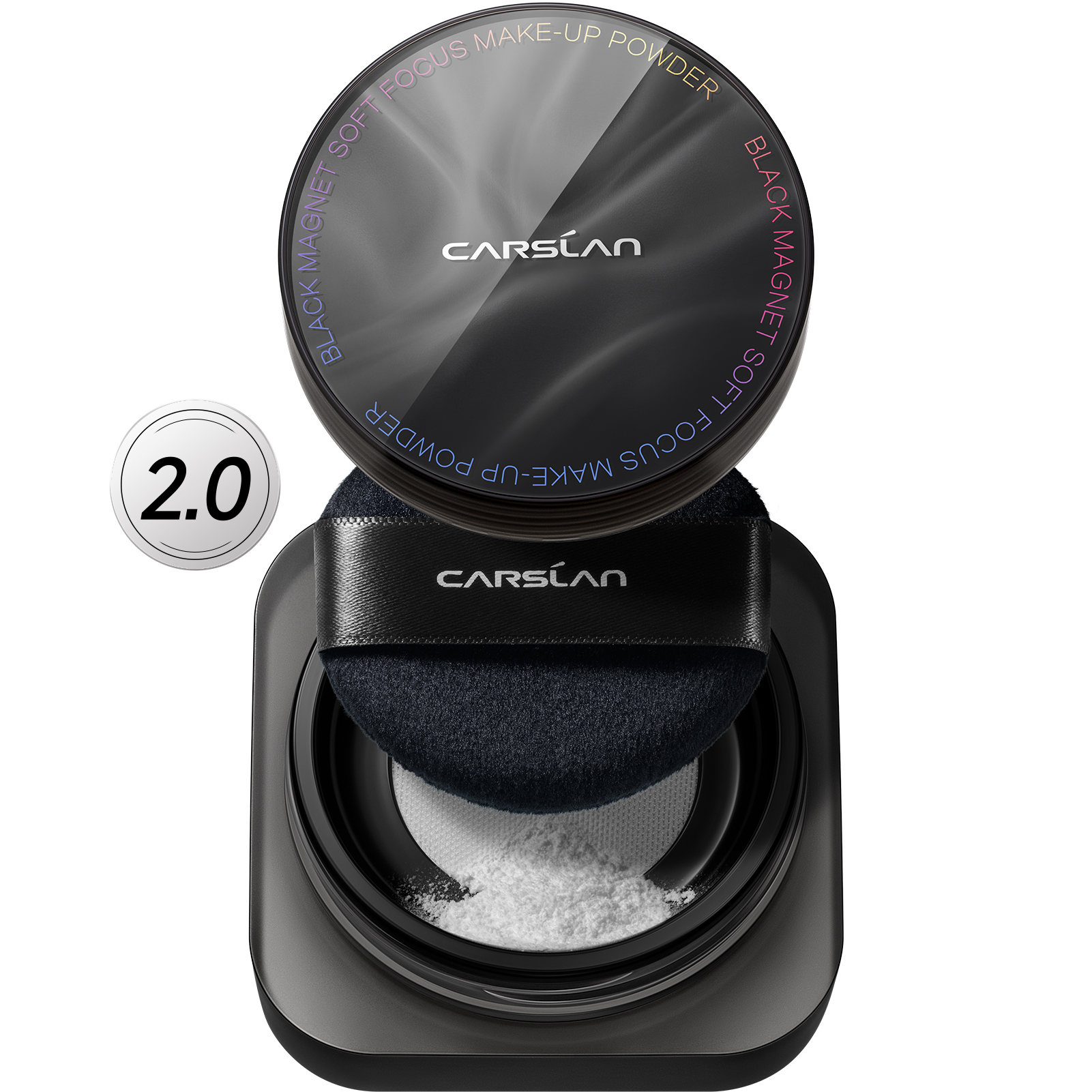 [2.0]CARSLAN Black Magnet Soft Focus Make-up Powder+Liquid Powder Makeup Setting Spray, 24HLongglasting, Oil Control, Waterproof, Blurring Pores Summer Spray & Set Combo