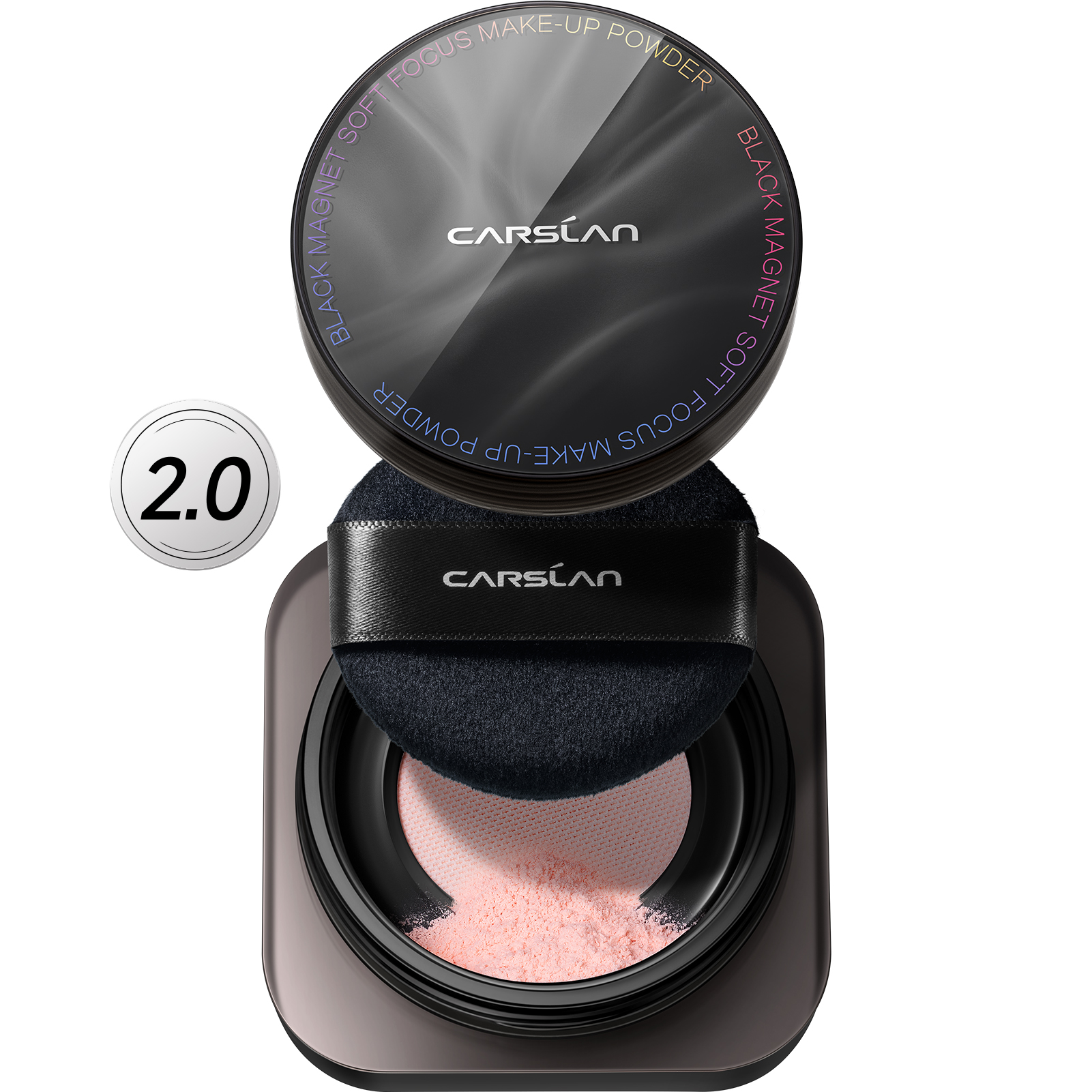 [2.0]CARSLAN Black Magnet Soft Focus Make-up Powder+Liquid Powder Makeup Setting Spray, 24HLongglasting, Oil Control, Waterproof, Blurring Pores Summer Spray & Set Combo