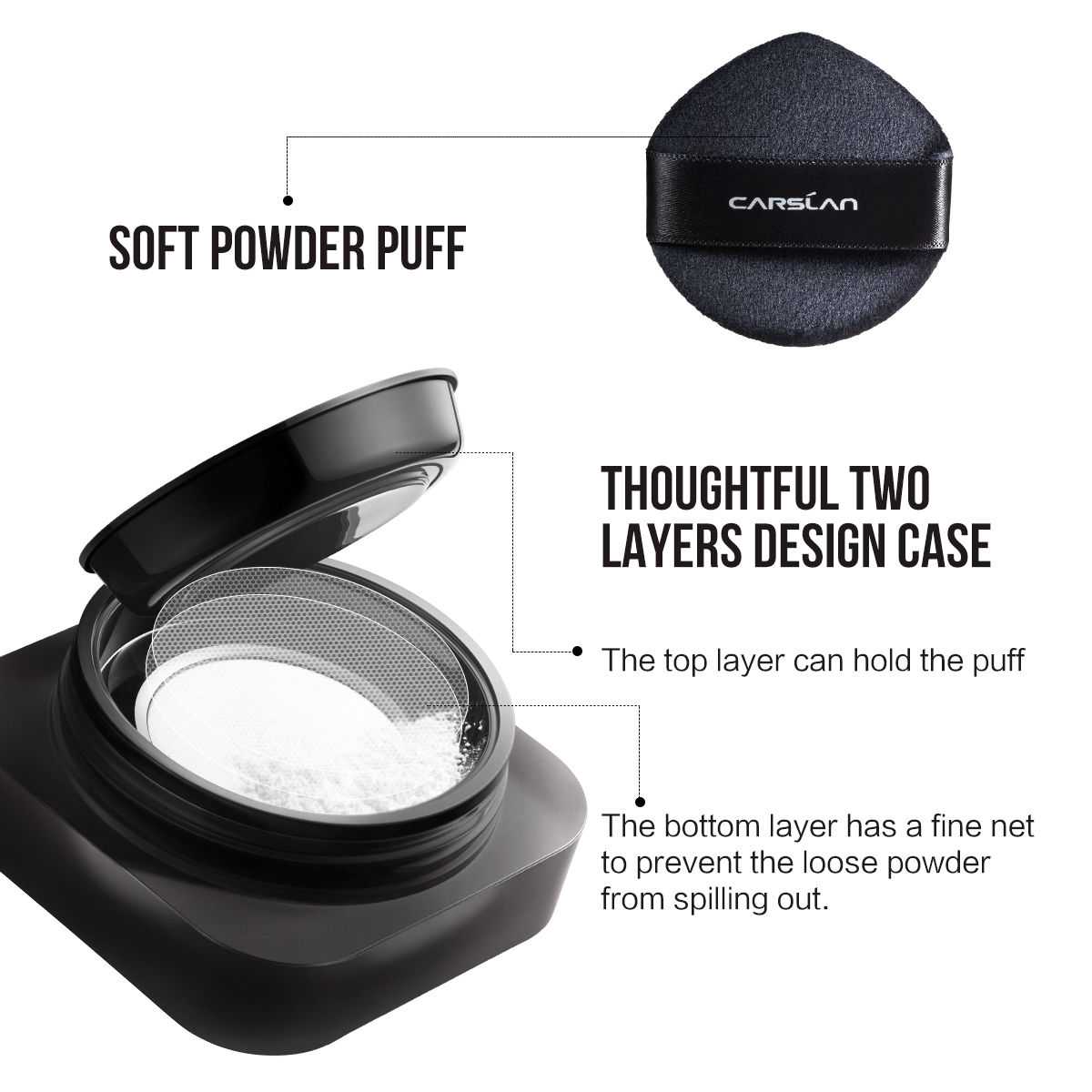 Mega Sale! Up to 50% OFF! | [CARSLAN Soft Focus Loose Setting Powder, N01 Natural for Medium & Tan, Waterproof, Matte, Oil Control, Shine Free, Talc-Free Face Powder Makeup, 24H Longwear Finishing Powder, 8g/0.28Oz