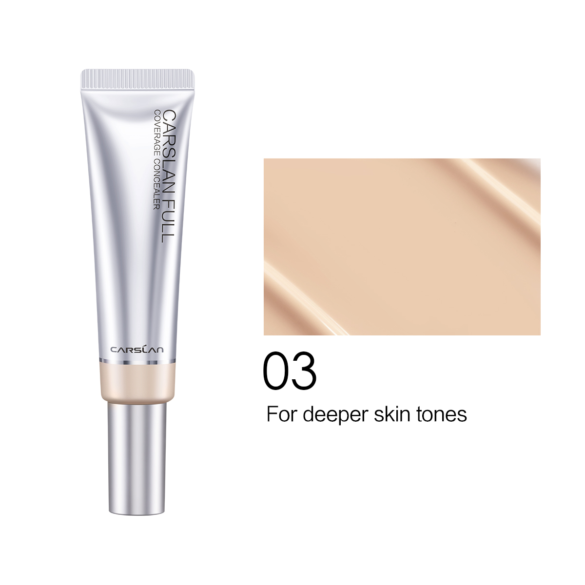 CARSLAN Full Coverage Concealer Lightweight High Coverage Flawless Makeup CoversBlemishes & Under-Eye Circles Dark Circles Redness Brightening