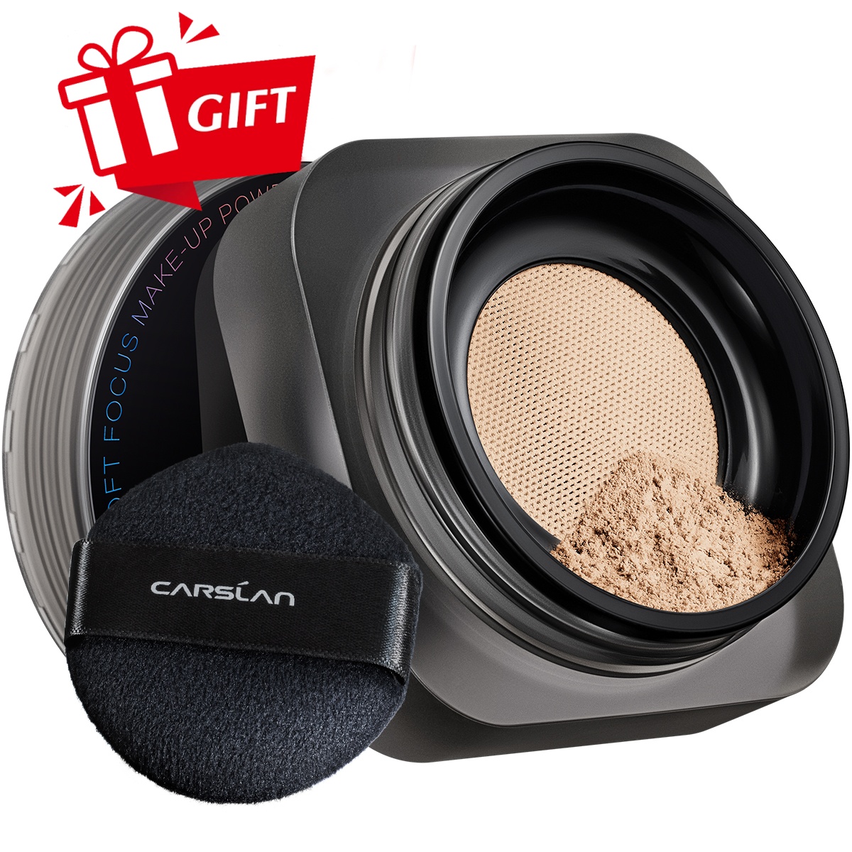 Gift Only, Do Not Buy | CARSLAN Soft Focus Loose Setting Powder, N01 Natural for Medium &amp; Tan, Waterproof, Matte, Oil Control, Shine Free, Talc-Free Face Powder Makeup, 24H Longwear Finishing Powder, 8g/0.28Oz