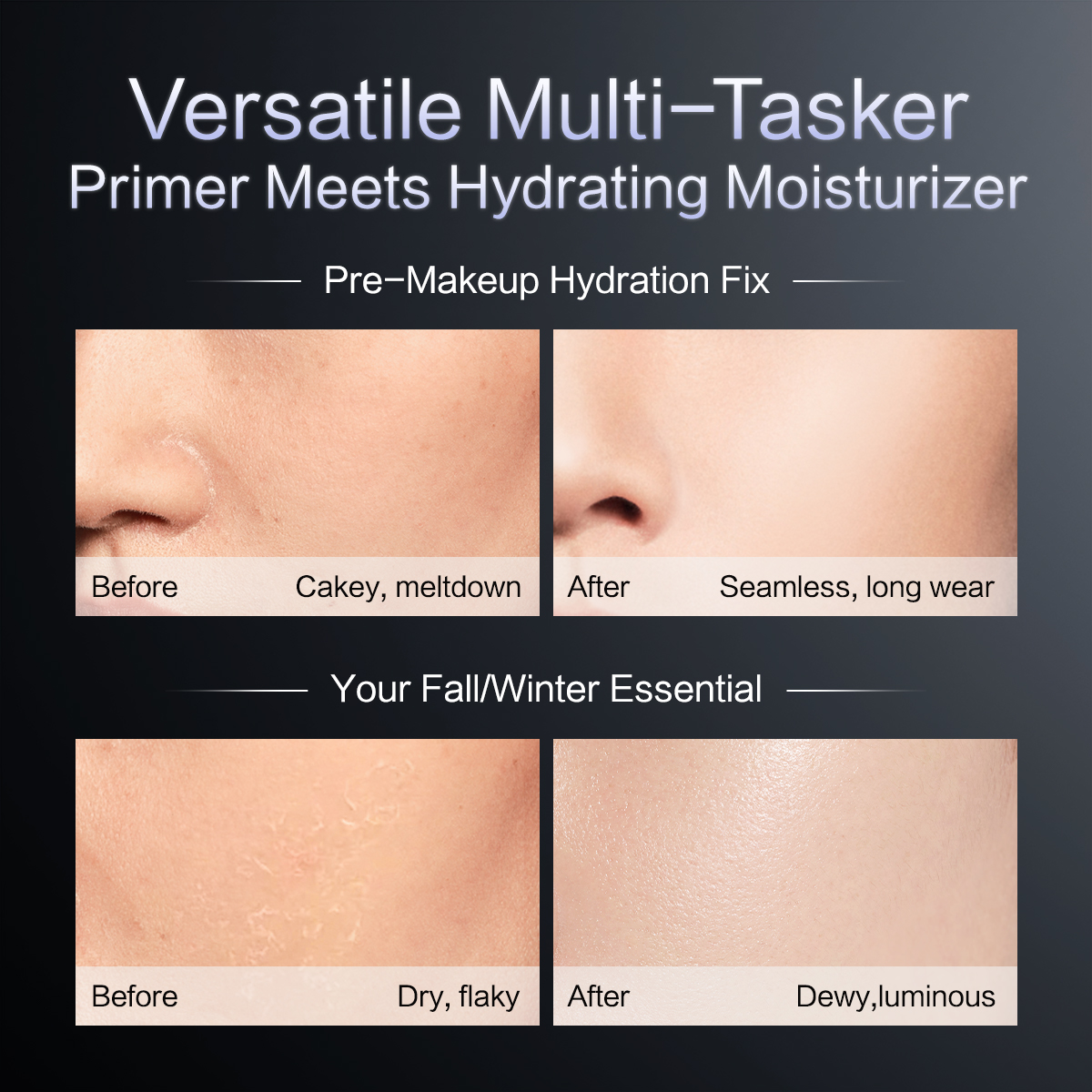 CARSLAN Black Magnetic Moisturizing Primer Cream, 35g + 10g Free Sample, Hydrating Makeup Base, Smooth Skin, Flawless Finish