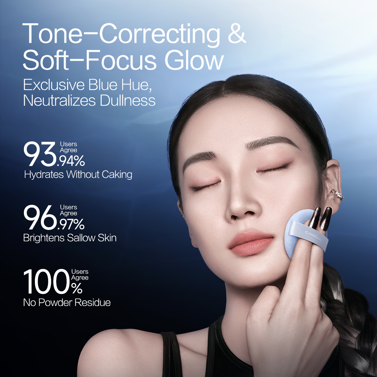 [3.0] [Denim Limited] CARSLAN Black Magnet Loose Powder, Next-Level Oil Control, Sweat-Proof, Smudge-Proof, Natural Matte Finish, No Caking, Perfect for Summer Commute, Pool Parties & All-Day Events