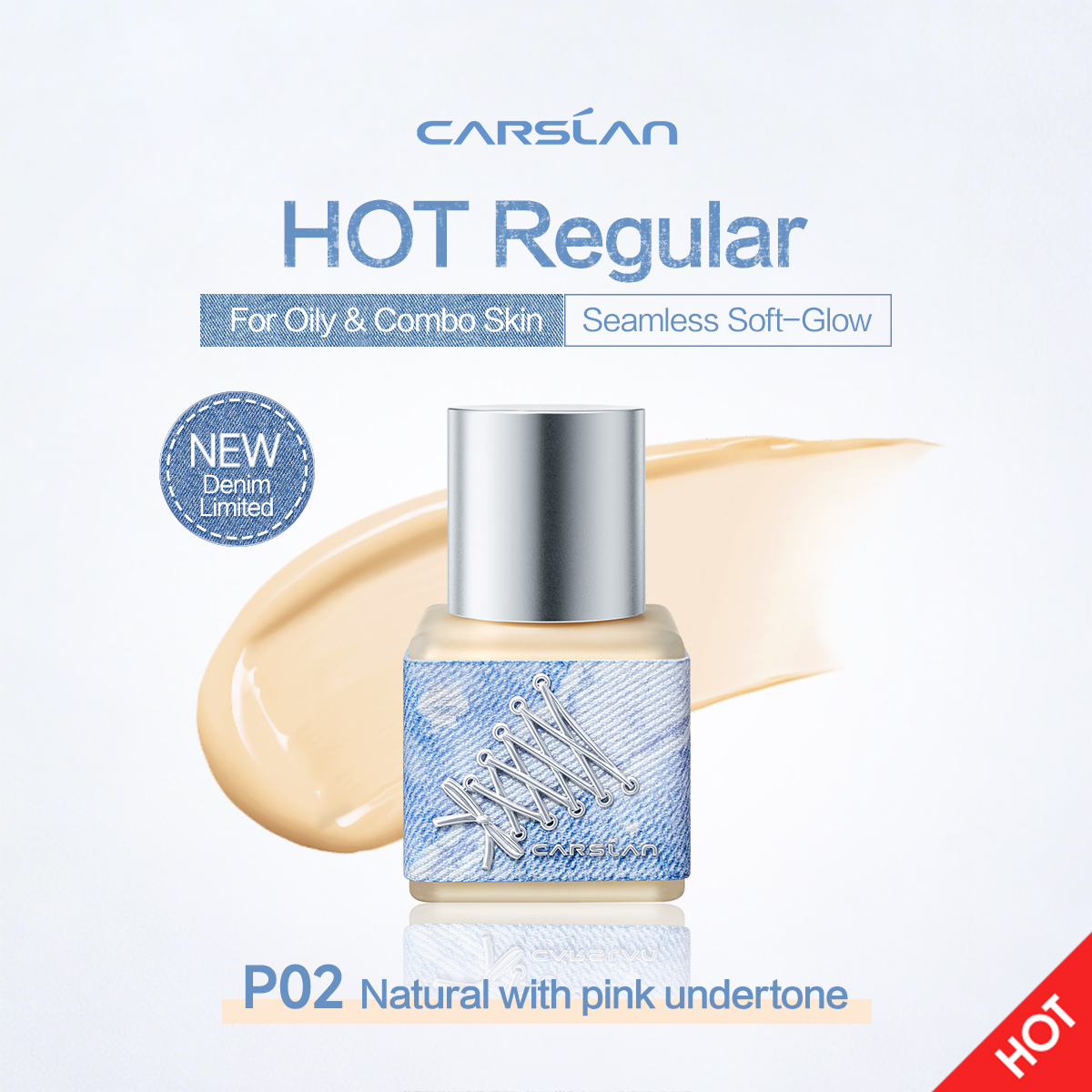[Denim Limited] CARSLAN Black Magnet Foundation 24H Natural Blurring Flawless Coverage, 30g/1.02fl Oz
