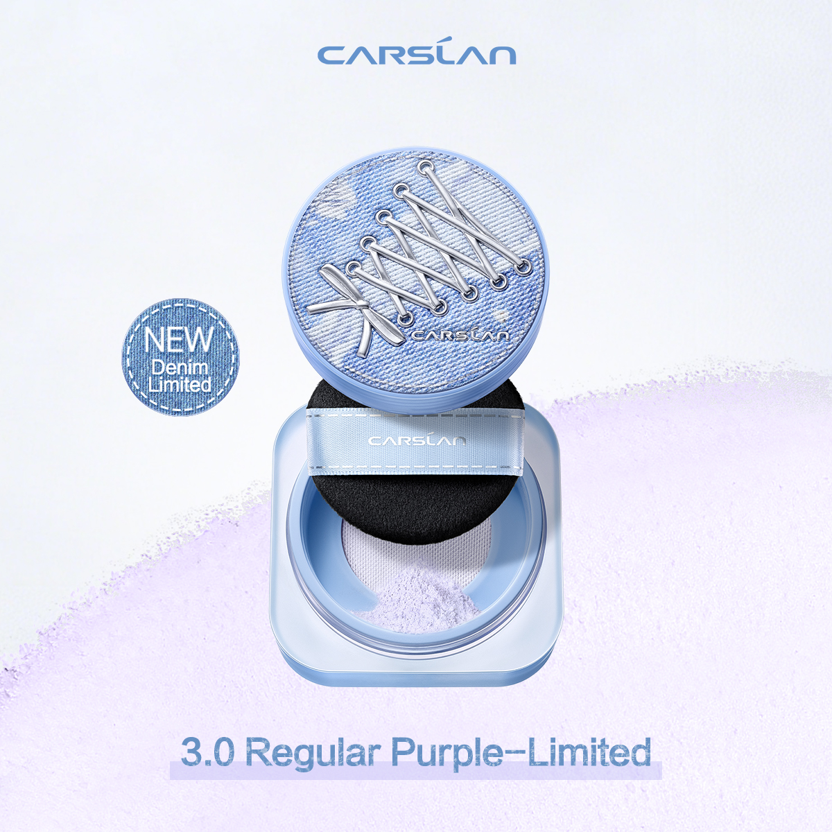 [3.0] [Denim Limited] CARSLAN Black Magnet Loose Powder, Next-Level Oil Control, Sweat-Proof, Smudge-Proof, Natural Matte Finish, No Caking, Perfect for Summer Commute, Pool Parties & All-Day Events