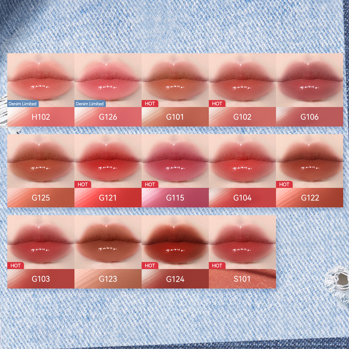[Denim Limited] Carslan Hydrating Lip Glow Serum Moisturizing Plunping Shiny Lip Glow Tinted Lip Care 4.5g