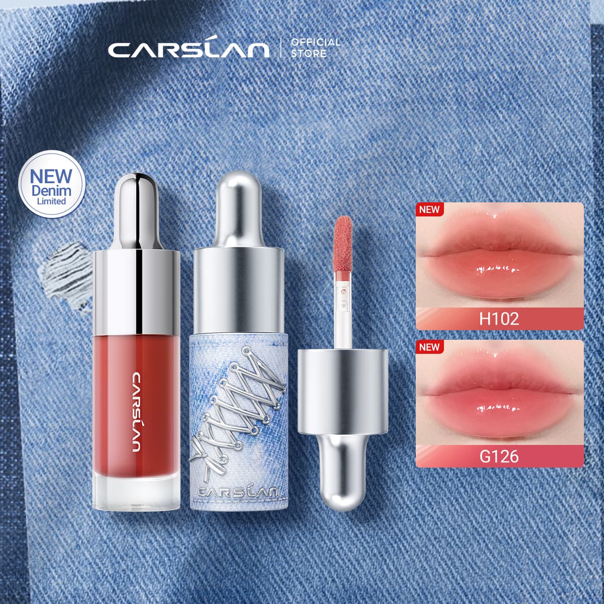 [Denim Limited] Carslan Hydrating Lip Glow Serum Moisturizing Plunping Shiny Lip Glow Tinted Lip Care 4.5g